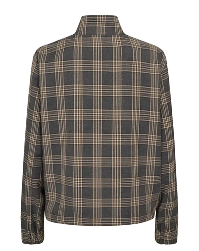 Nümph - NUKamala Zip Skjorte - Dark Grey Melange 